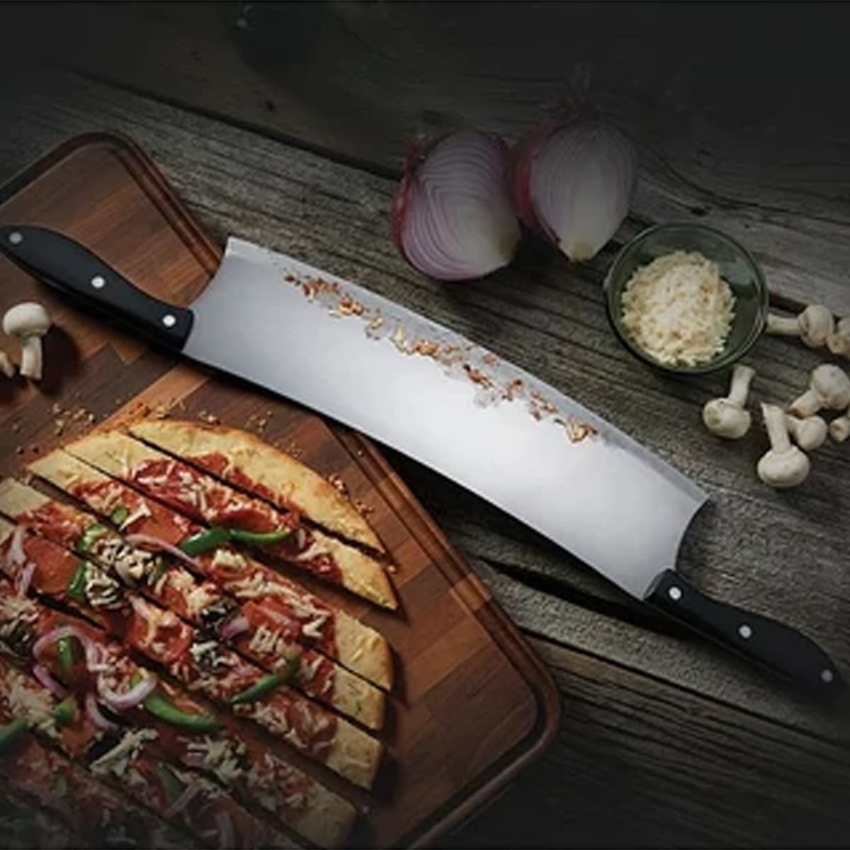 ROCKING PIZZA CUTTER AND CHOPPER The BBQ Grill Store