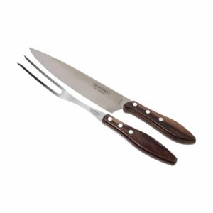 Tramontina Churrasco Knife and Large Fork Set Brown
