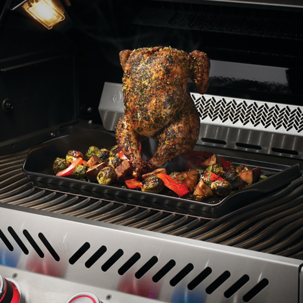 Napoleon Ceramic Roasting Pan and Beer Can Chicken Roaster 70150