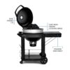 Napoleon PRO 22" Cart Charcoal Kettle BBQ Grill  PRO22K-CART-3
