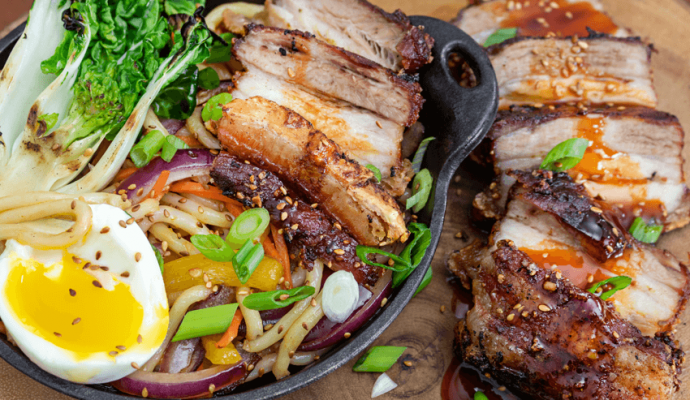 Grilled pork belly