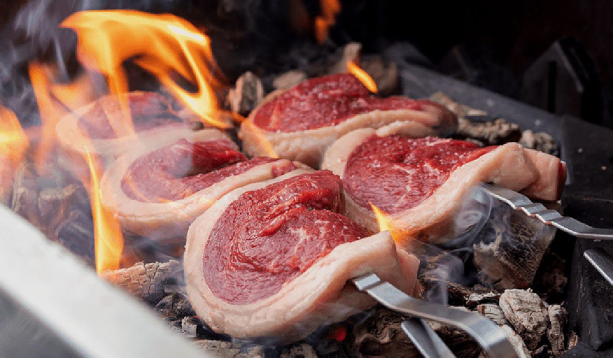 Picanha – Brazilian style steak on charcoal