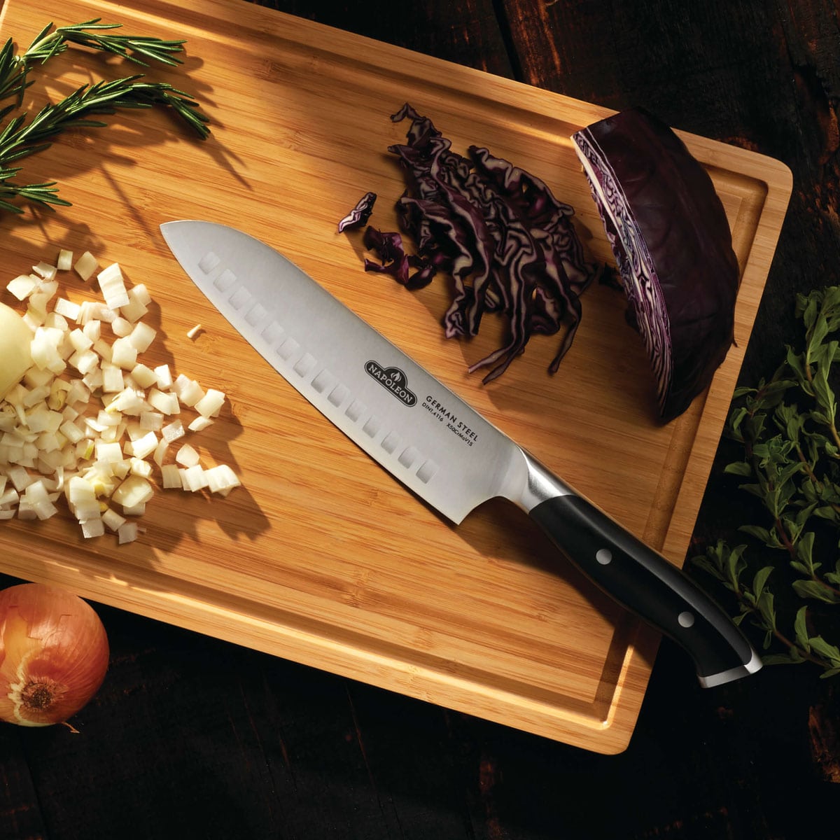 Napoleon Santoku Knife with Razor-Sharp German Steel 55212
